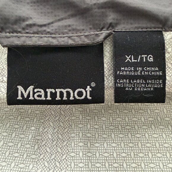 MARMOT PreCip Eco Raincoat Windbreaker Jacket Steel Onyx Gray XL - Picture 12 of 14